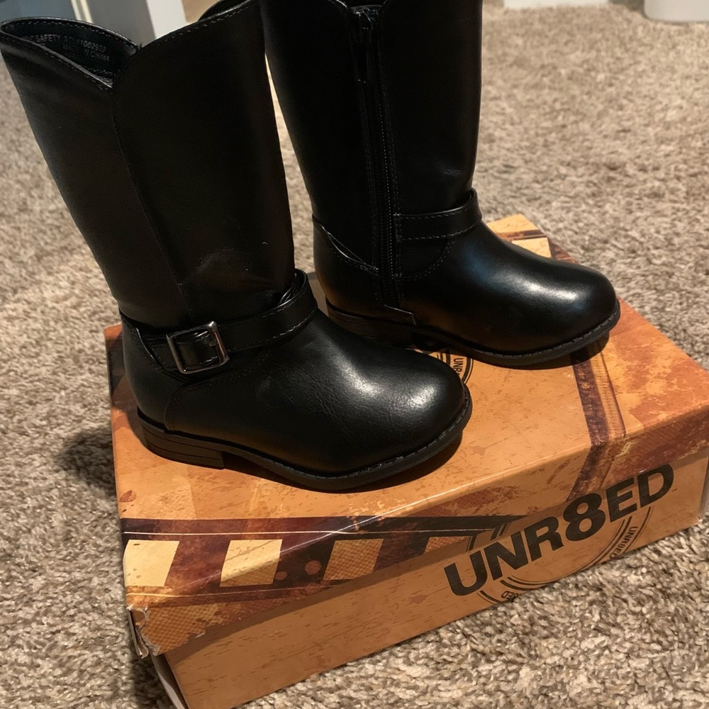 UNR8ED Black Leather Boots